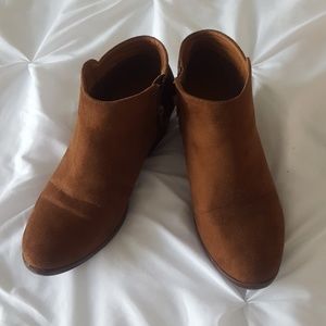 Brown Faux Suede Ankle Boots